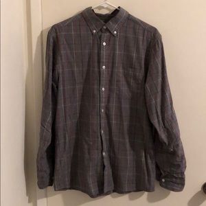 Plaid Long Sleeve Button Down Collar Shirt